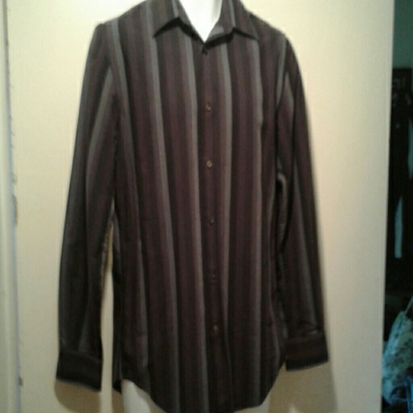 Perry Ellis Shirts Perry Ellis Mens Button Down Shirt Purple Stripe